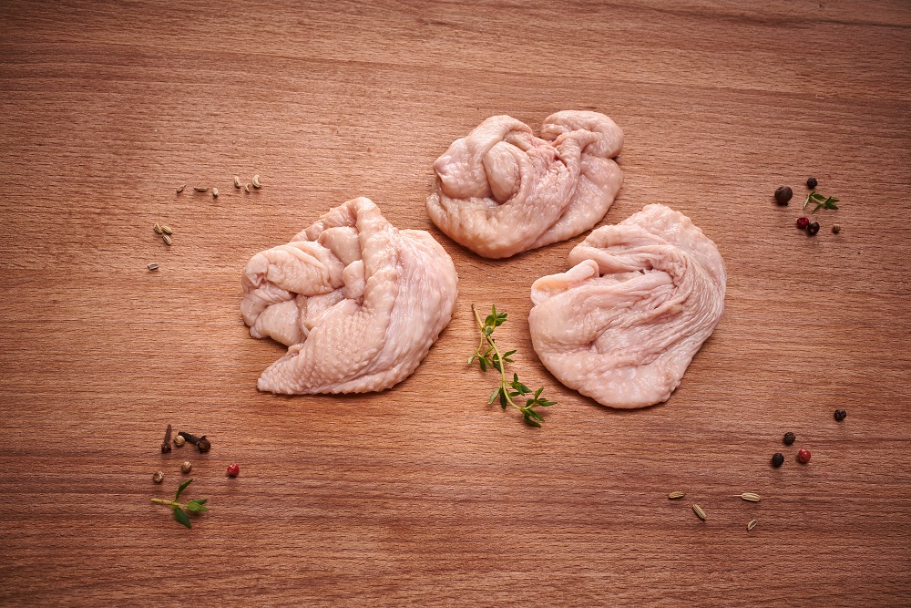 Frozen chicken skin